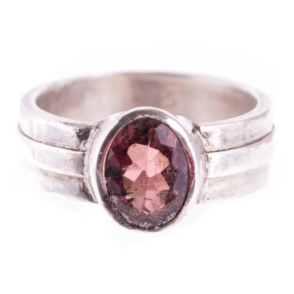 Sterling Silver and Pink Tourmaline Ring